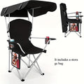 Portable Camping Chair with Canopy – Folding Chair with UV Sun Shade 600D Oxford Fabric Lightweight & Durable for Camping Beach Picnics Fishing & Sports, 4 Colors
