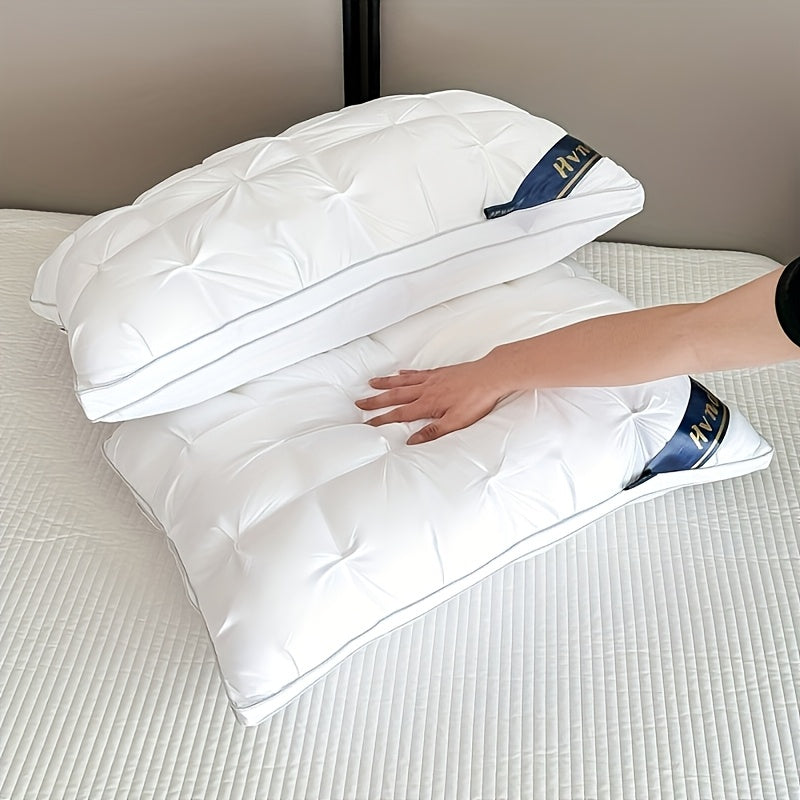 2 Pack Luxury Hotel Quality Bed Pillows – Cooling Deep Sleep Neck Support Non-Collapse Hypoallergenic Polyester Fill Queen King Size White Gray Pink All Season Sleeping Pillow Gift