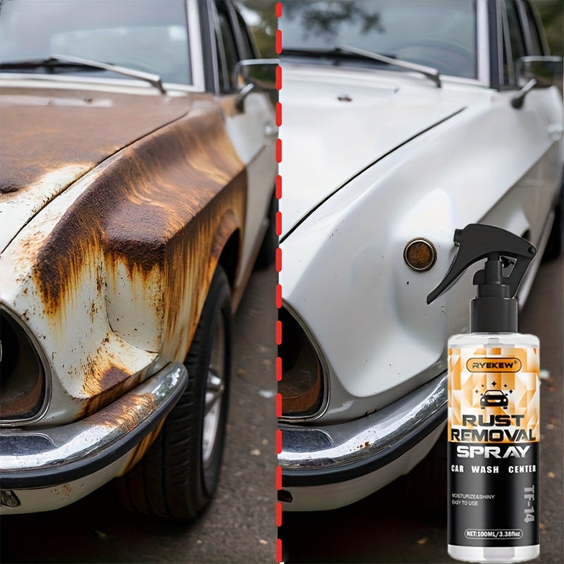 Fast-Acting Metal Rust Remover Spray 3.38oz – Dissolves Rust on Chrome, Iron, Alloy & Steel, No Residue, Safe for Plastic & Rubber, Automotive & Household Use