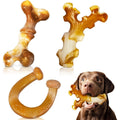 3-Pack Indestructible Nylon Dog Chew Toys for Aggressive Chewers Large Breed Stripe Pattern Heavy-Duty Teething Dental Chew Toy Set