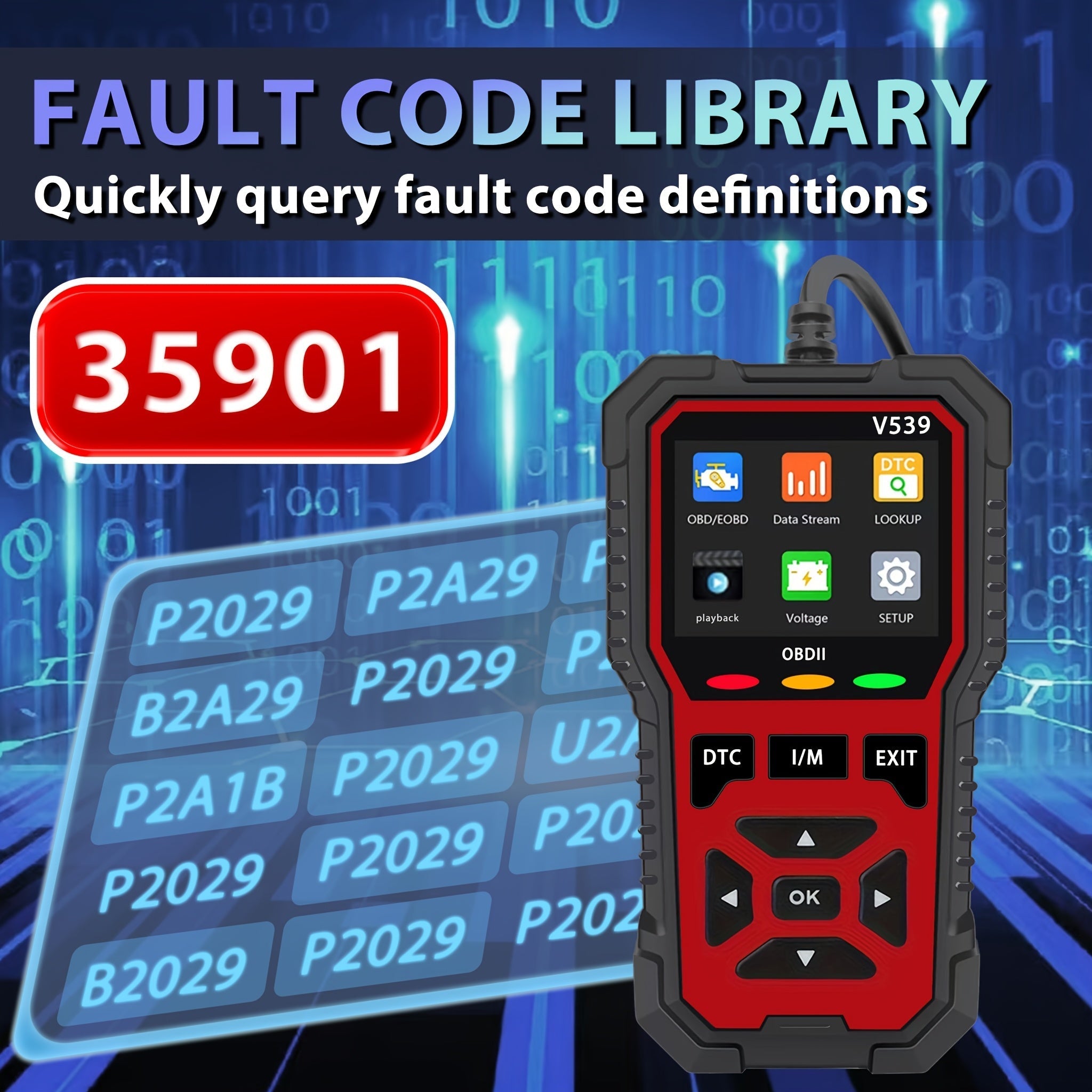Advanced OBD2 Scanner Faster Processing Chip 10 Languages Read Clear Engine Codes Live Data Freeze Frame I/M Readiness All OBD2 Protocols CAN ISO KWP All Cars 1996+ Red | Nova Mart