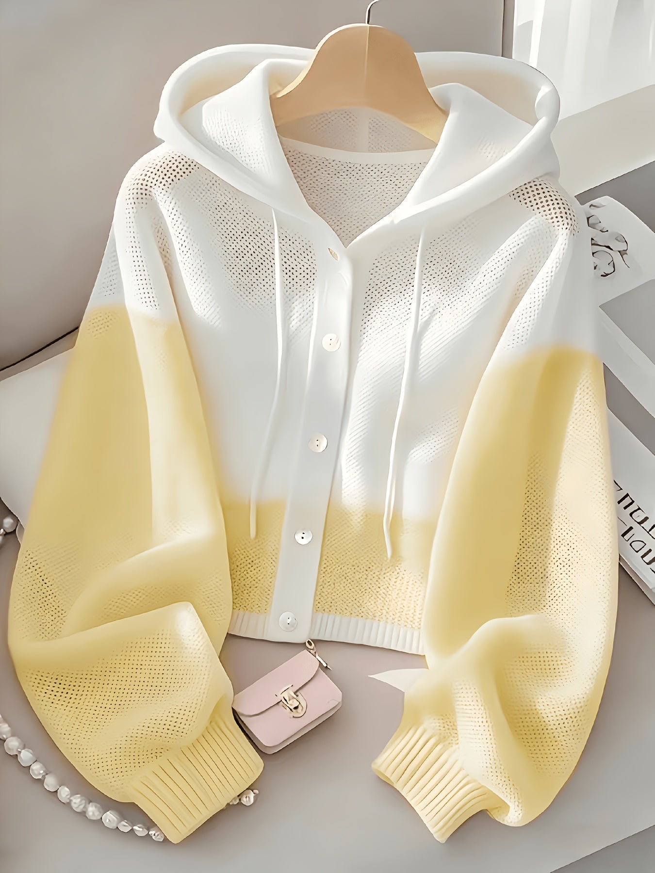 Women's Color Block Hoodie Cardigan Casual Loose Cropped – Lightweight Spring Summer Sporty Zip-Up Sweatshirt Jacket Pastel Aesthetic Top for Daily Wear Office Parties S M L XL XXL 5 Colors