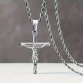 Stainless Steel Cross Necklace for Men & Women – Dainty Unisex Religious Pendant Necklace, Lightweight 0.25oz Exquisite Craftsmanship, Perfect Gift for Christmas, Birthday & Confirmation, 55cm / 22in