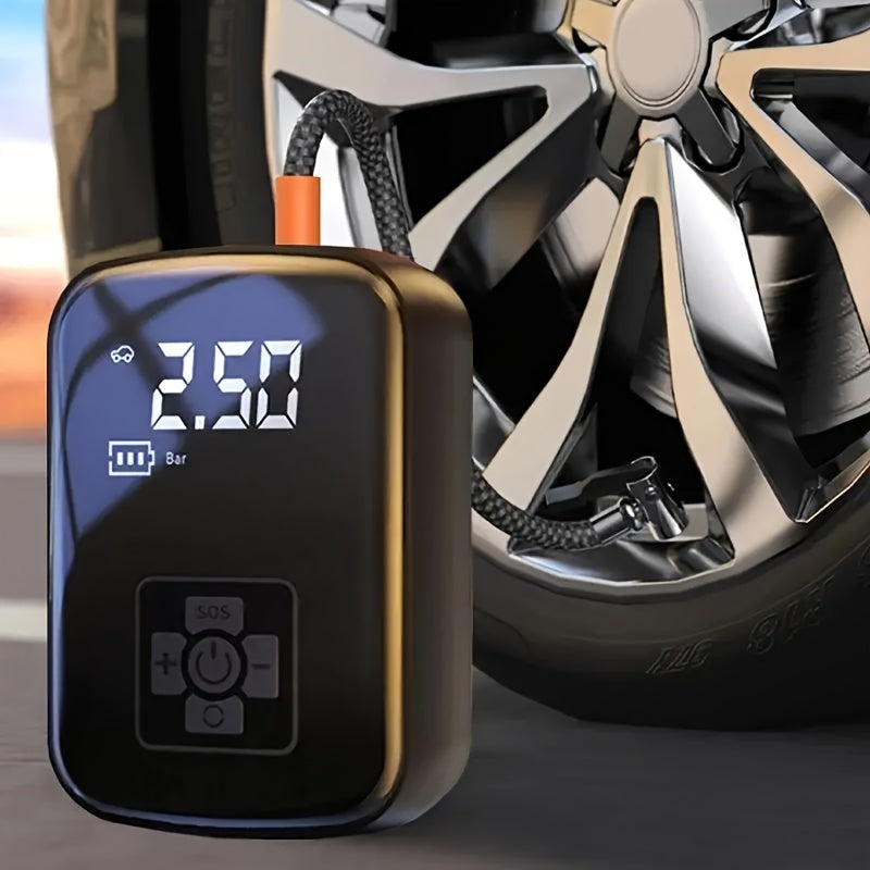 Portable Cordless Tire Inflator 150PSI Digital Display USB-C Rechargeable 4000mAh 100W Fast Inflation 5 Preset Modes LED Light for Car Motorcycle Bike Ball Auto Stop 4 Colors