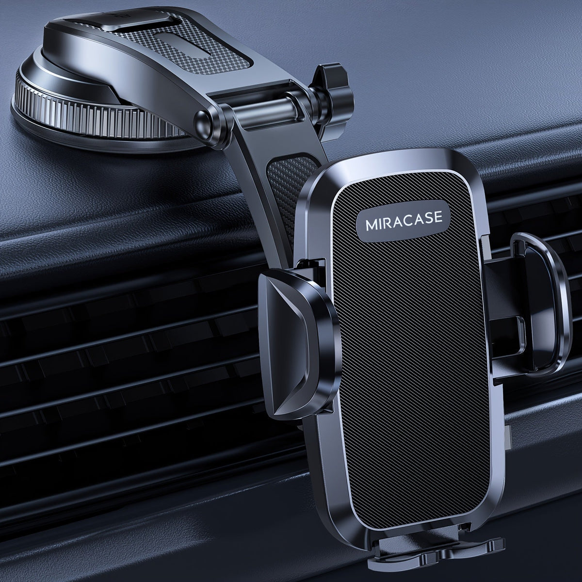 Universal Car Phone Holder 360° Rotatable Dashboard Mount – Retractable Cradle Fits All Phones iPhone Samsung, Adjustable Horizontal & Vertical Viewing, Secure Grip Car Phone Mount