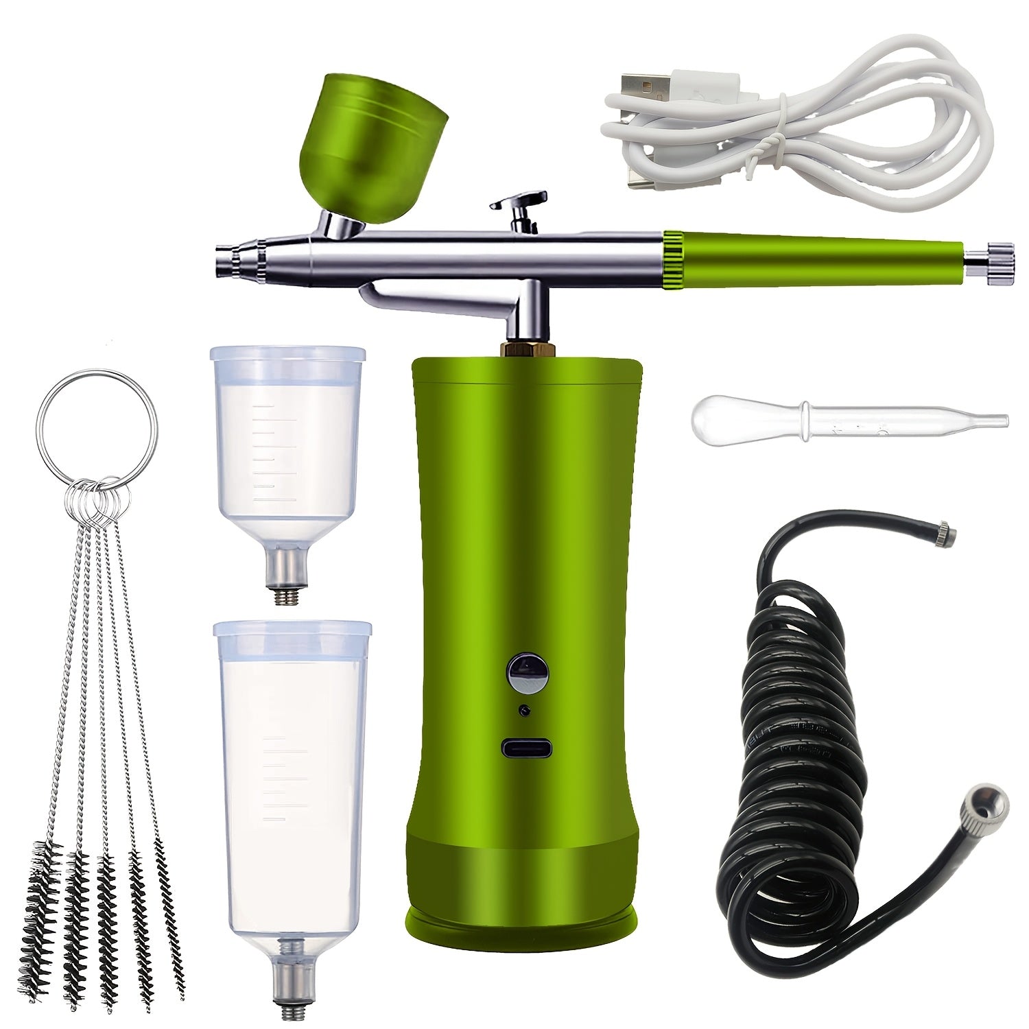 Rechargeable Cordless Airbrush Kit 0.3mm Nozzle 3-Speed Pressure Portable Airbrush Set for Makeup Nail Art Cake Decorating Model Painting Body Art USB-C Charging