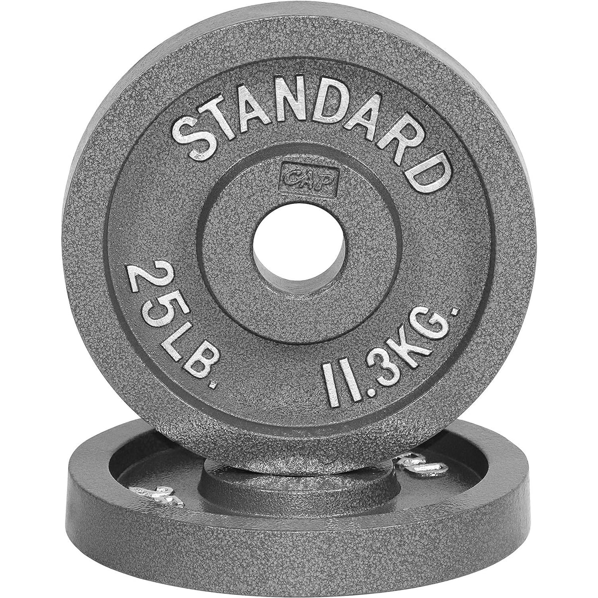 Cast Iron Weight Plates 2-Inch Solid Baked Enamel Finish for Strength Training Weightlifting Bodybuilding Powerlifting Home Gym Barbell 2.5 5 10 25 35 45 100LB