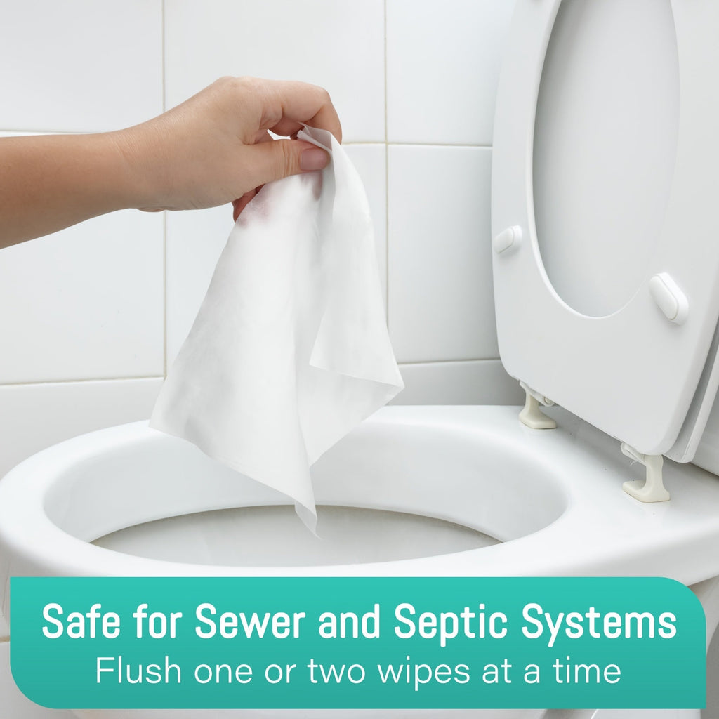 Flushable Wet Wipes Extra Large 30% Thicker – 144 or 288 Count (3-Pack or 6-Pack x 48ct), Alcohol-Free Plant-Based Septic & Sewer Safe, Sensitive Skin Baby Toddler Adult Incontinence Personal Care