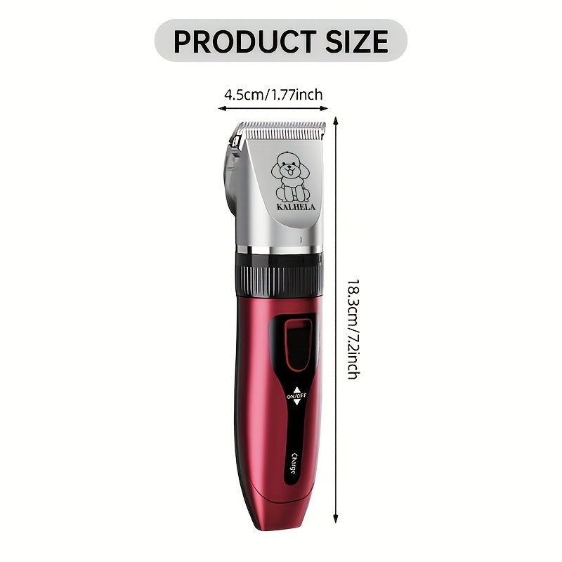 Dog Grooming Clippers Cordless Rechargeable LED Display - Professional Wireless Pet Hair Trimmer Detachable Blades 4 Comb Guides Low Noise 36V USB for Dogs Cats Small Animals