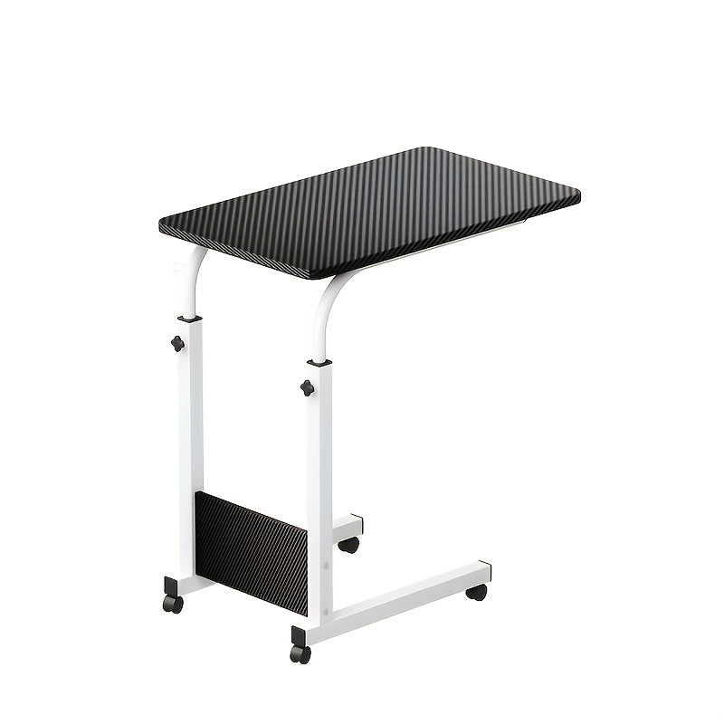 Rolling Folding Desk 3-Tier with Wheels Height Adjustable Expandable Desktop Storage Shelf Laptop Study Home Office Bedroom Living Room Computer Table Multi-Color