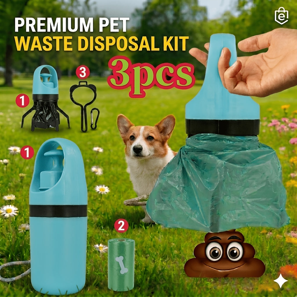 Portable Dog Poop Picker EVA Pooper Scooper with Bag – Lightweight Sanitary Outdoor Dog Waste Removal Tool No Battery Required
