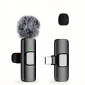 Clip-On Wireless Lavalier Microphone with 360° Omnidirectional Pickup, Noise Reduction & USB-C Rechargeable – 2-in-1 Voice Control for Streaming, Podcasts, Vlogging & Recording, Black & Pink