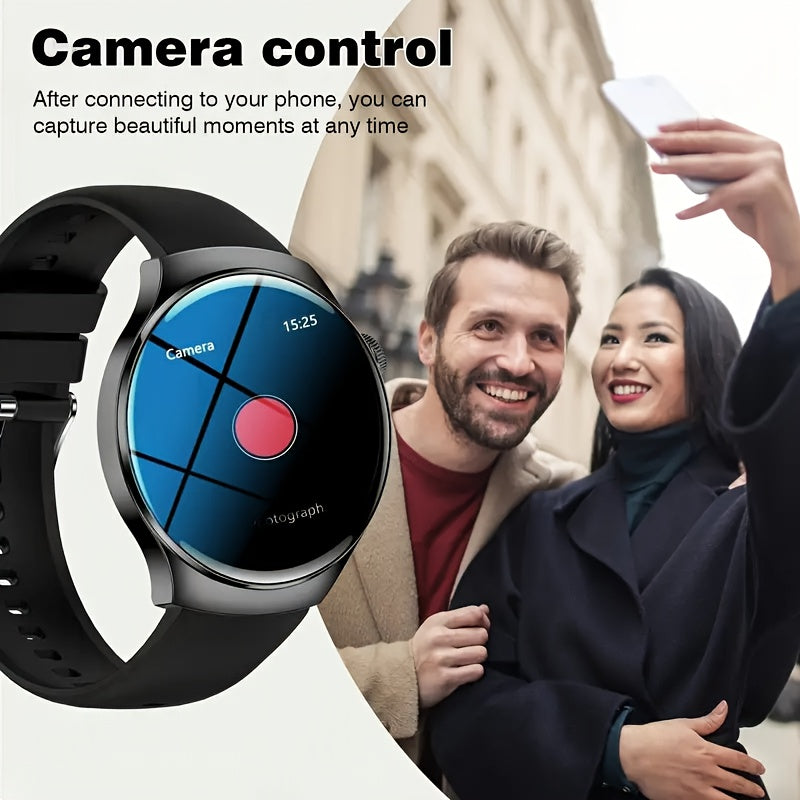 Smartwatch with Call Function Fitness Tracker for Men & Women – Silicone Strap, Step Counter, Heart Rate Monitor, Calorie Tracking, Sports Modes, Music & Camera Control