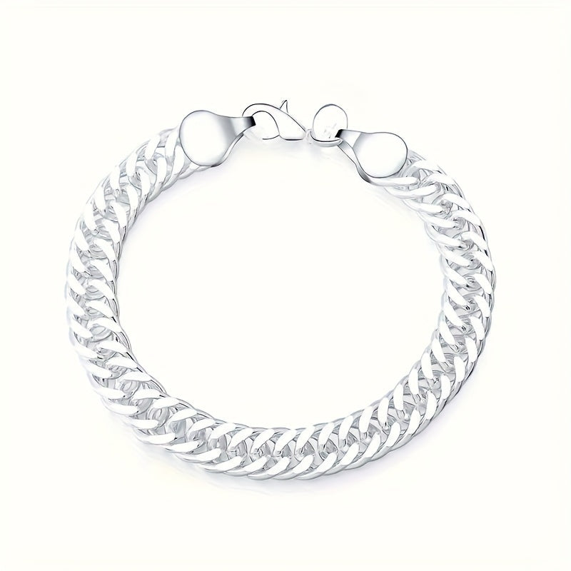 925 Sterling Silver Cuban Link Bracelet 10mm Wide for Men & Women – Tarnish-Resistant Hypoallergenic Chunky Chain, Unisex Streetwear & Boho Jewelry Gift for Weddings, Birthdays & Everyday Wear
