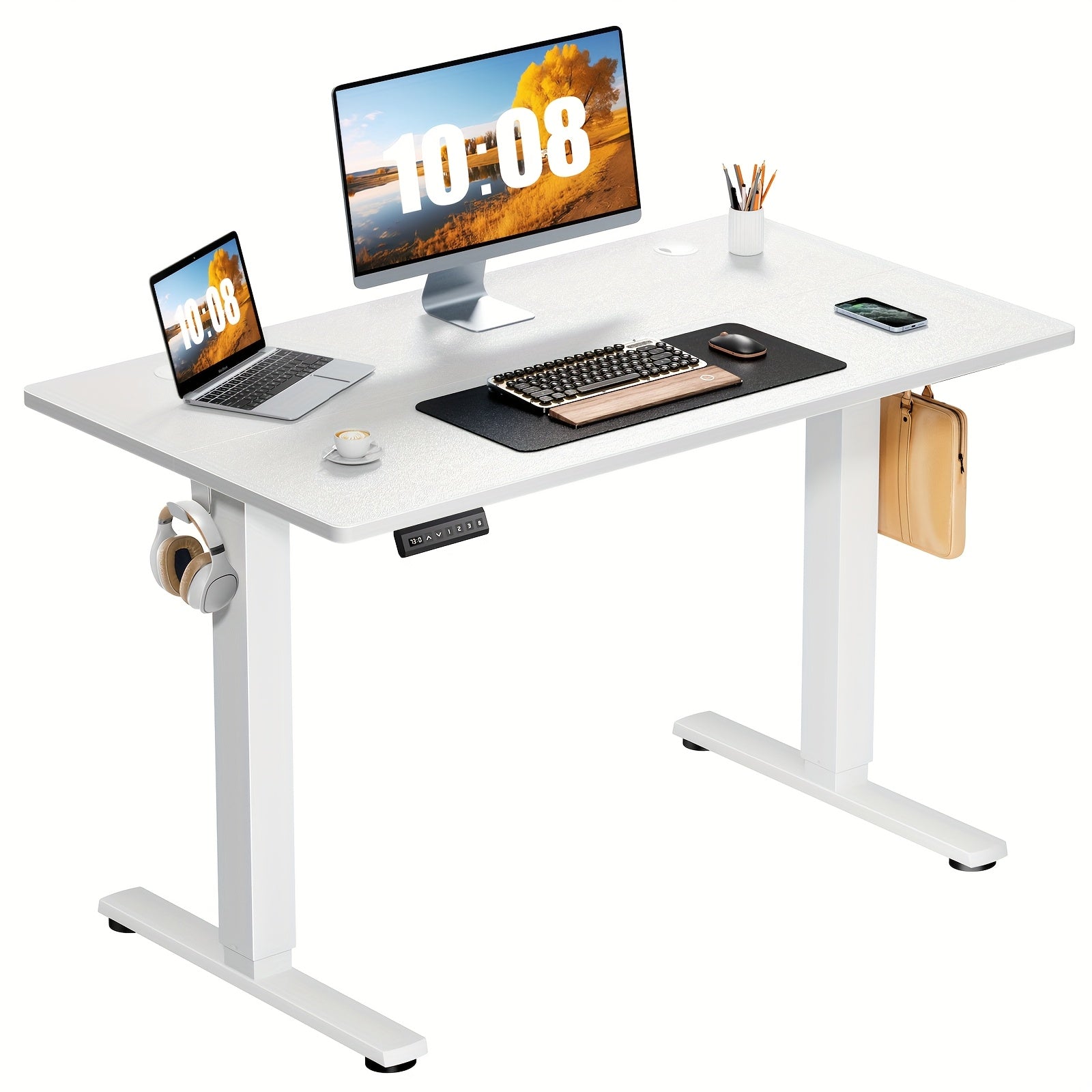 Electric Standing Desk Height Adjustable 40 48 55 63 Inch – Sit Stand Up Desk with Memory Controller & Anti-Collision, Ergonomic Home Office Gaming Workstation, 5 Colors