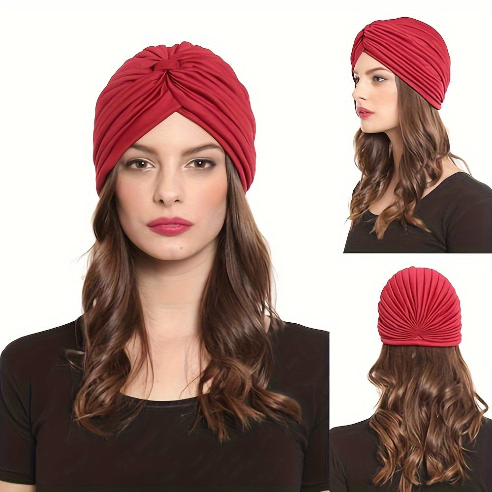 15-Pack Bohemian Turban Head Wraps Women – Pre-Tied Pleated Multicolor Twisted Hair Wraps Breathable Ultra-Soft Headbands Chemo Hair Loss Everyday Style