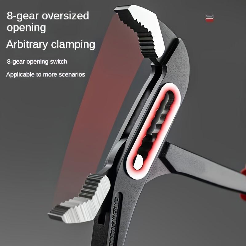 Heavy Duty Adjustable Water Pump Pliers 8 10 12 Inch Large Opening Quick Adjustment Channel Lock Style for Plumbing Pipeline Bathroom Construction Car Maintenance DIY Repair