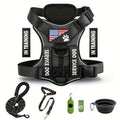 Dog Vest Harness Set with Leash – Adjustable No-Pull Harness Includes 5 Patches, Seat Belt, Collapsible Bowls & Poop Bag Dispenser for Training Walking Hiking XS to XL