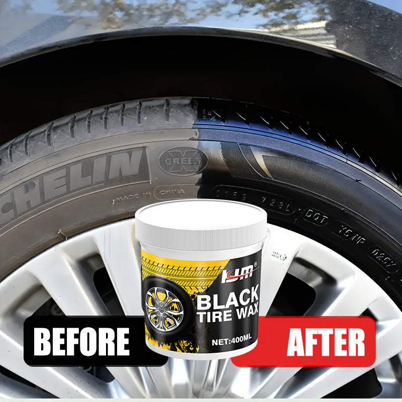 Car Plastic Rubber Repair Cream All-in-One Trim Restorer Scratch Remover Tire Shine Wax Anti-Cracking Anti-Aging UV Protection Formula for Interior Exterior Car Detailing Includes Sponge