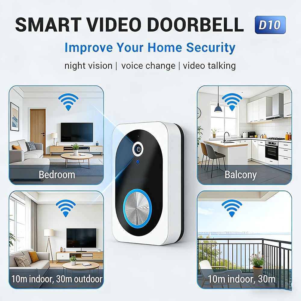 Wireless Security Camera with Built-In AP Hotspot No Internet Required Infrared Night Vision Two-Way Audio Motion Detection Real-Time Home Family Pet Monitoring Black White 1 2 3 4 Pack