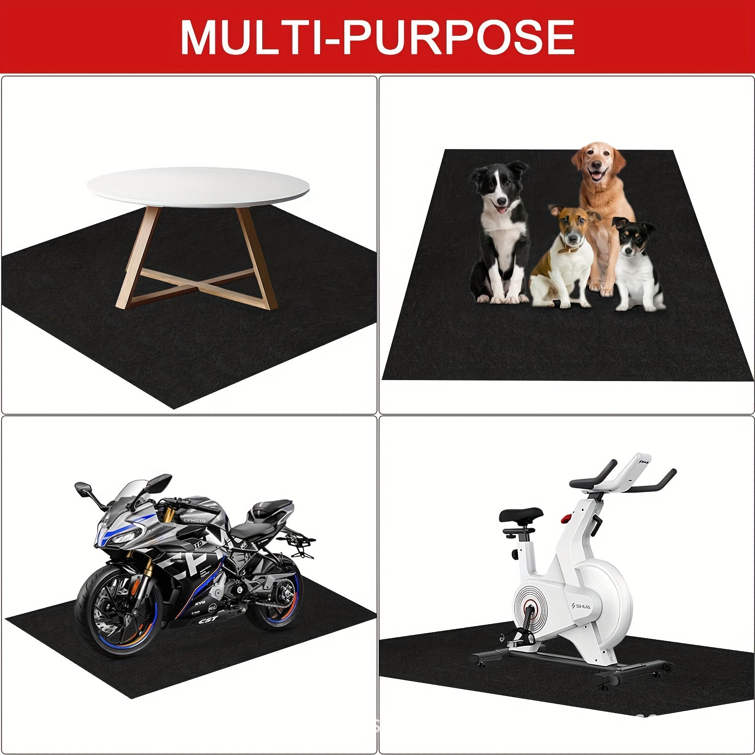 Heavy Duty Garage Floor Mat Extra Large Oil-Absorbing Non-Slip Waterproof Washable - 2.55mm Thick Rubber-Backed Felt Mat for Garage, Workshop, Driveway, Parking - Fits Cars, Trucks, SUVs, Motorcycles