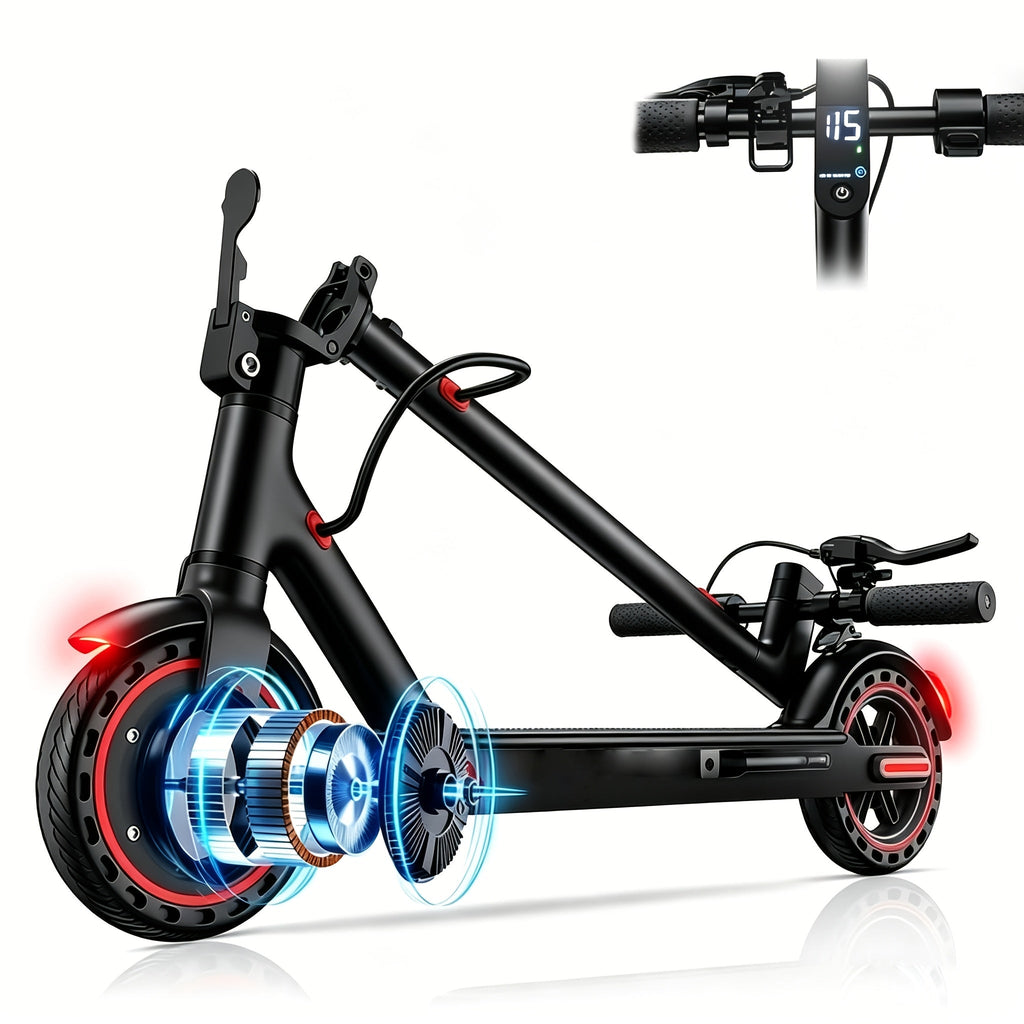 Foldable Electric Scooter for Adults 350W Motor 21-Mile Range App-Enabled 8.5 Inch Tires 3-Speed Modes LED Display Rear Brake Portable Urban Commuter E-Scooter Black
