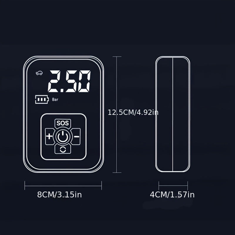 Portable Cordless Tire Inflator 150PSI Digital Display USB-C Rechargeable 4000mAh 100W Fast Inflation 5 Preset Modes LED Light for Car Motorcycle Bike Ball Auto Stop 4 Colors