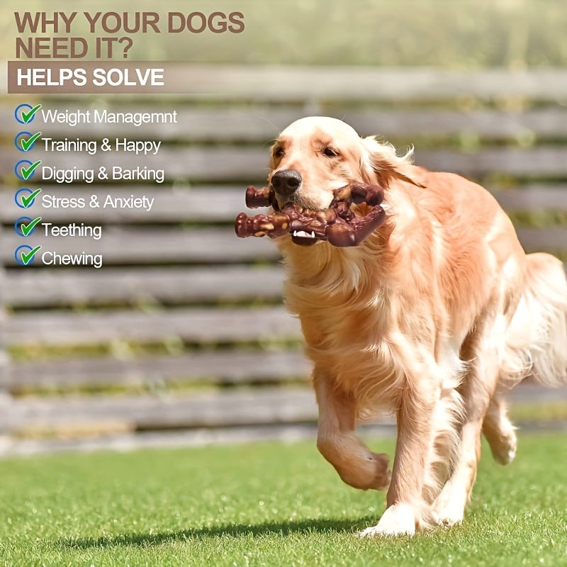 Durable Dog Chew Toy for Medium Large Dogs Unbreakable Beef Flavor Rubber Chew Stick Safe Teething Gum Health Training Toy for Aggressive Chewers by KYLINSURE Long-Lasting