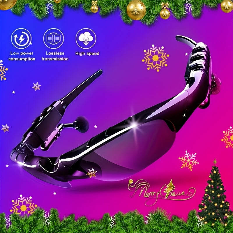 Smart Glasses with Built-In Bluetooth Wireless Earbuds – Stereo Sound, Hands-Free Calls, Glare-Resistant Lenses, Stylish Audio Sunglasses for Music, Driving, Sports & Outdoor Activities, Gift for Couples