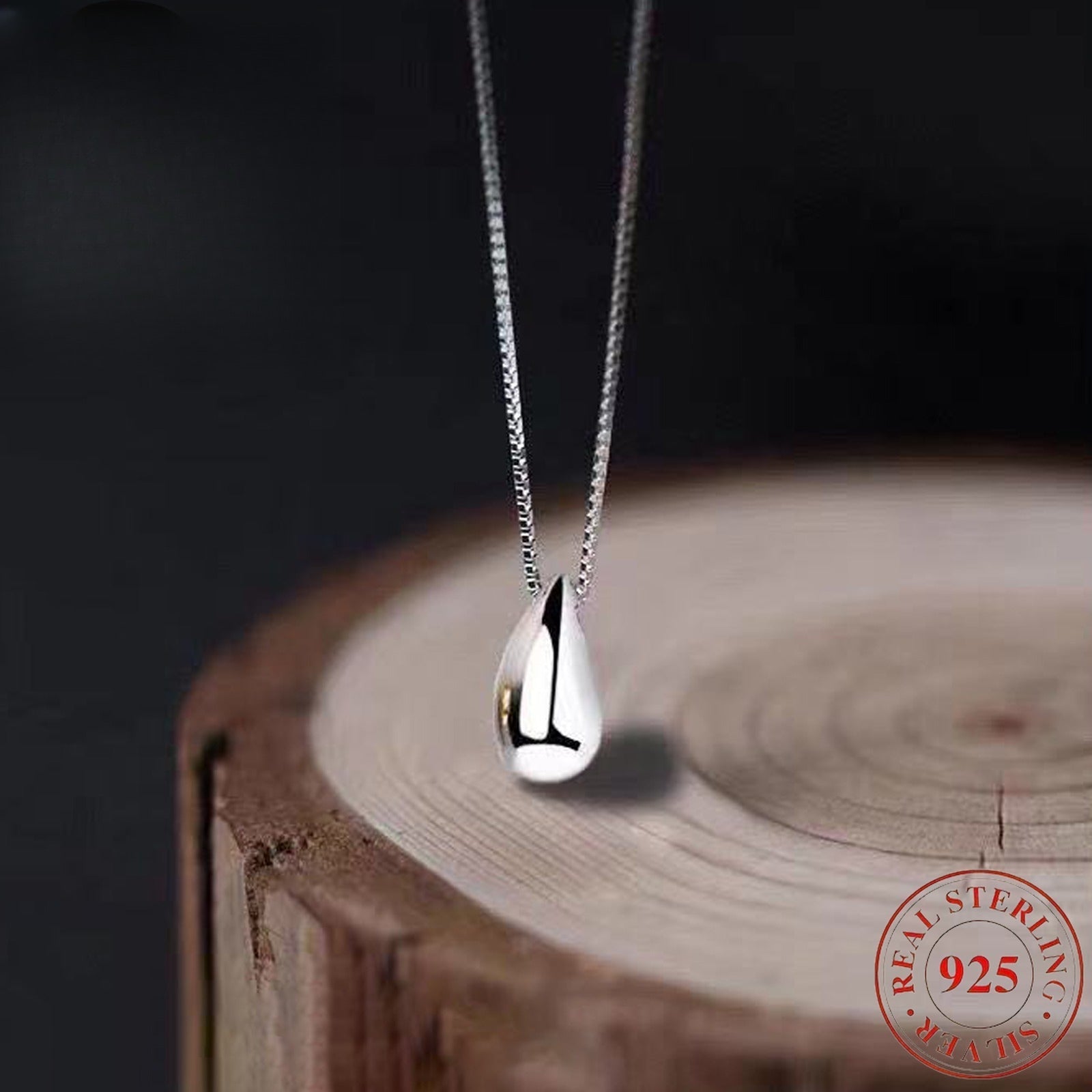 925 Sterling Silver Teardrop Pendant Necklace for Women – Elegant Dainty Minimalist Fine Jewelry Layering Necklace Gift for Her Christmas Valentine's Day Birthday Anniversary