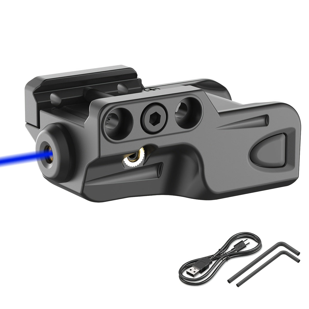 Multi-Color Laser Sight USB Rechargeable – Low Profile Picatinny Rail Handgun Pistol Laser, Green Red Blue Purple IR, 1mW–5mW, Polyamide Body, Compact Tactical Firearm Accessory