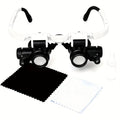 Head Mounted Magnifier 8X 15X 23X Hands-Free Dual Lens Magnifying Headset with Adjustable Headband – Precision Magnifier for Jewelry Making Electronics Repair Soldering Crafting Diamond Painting and Reading