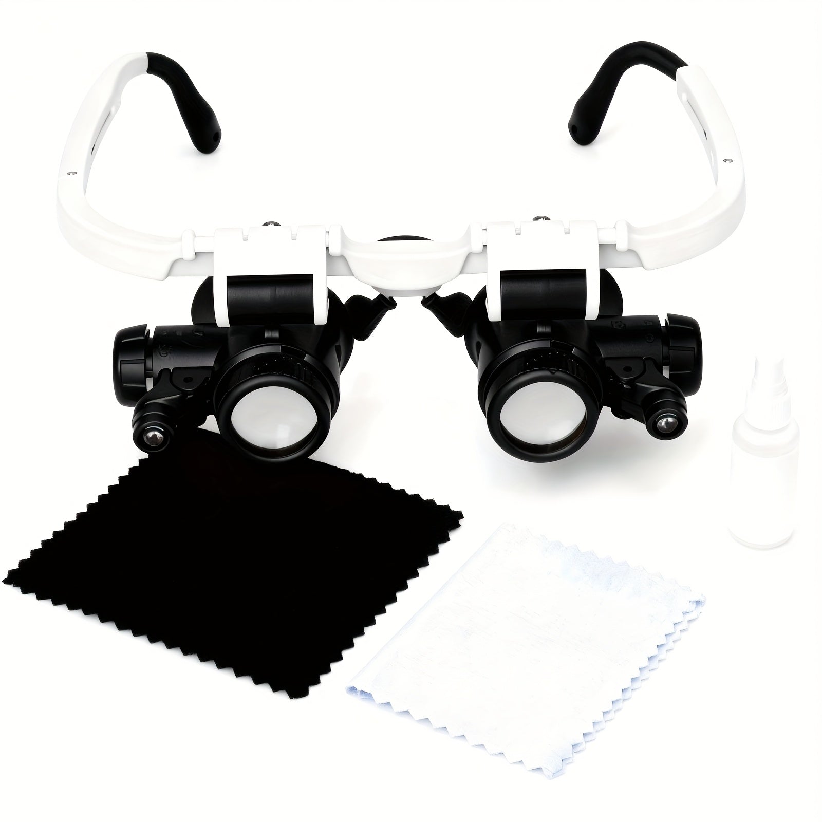 Head Mounted Magnifier 8X 15X 23X Hands-Free Dual Lens Magnifying Headset with Adjustable Headband – Precision Magnifier for Jewelry Making Electronics Repair Soldering Crafting Diamond Painting and Reading