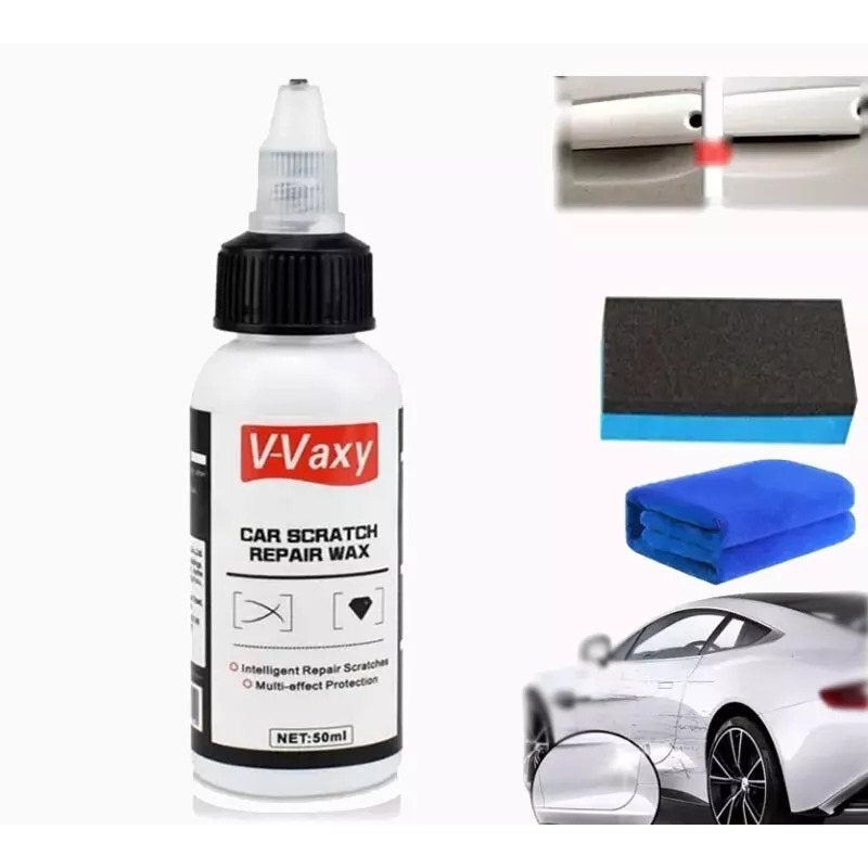 Car Scratch Repair Wax Kit 3 Sets – Professional Deep Scratch Remover & Paint Restorer, Long-Lasting Car Polish for All Vehicles, Includes 3 Paint + 3 Sponge + 3 Towel (50ml Each)