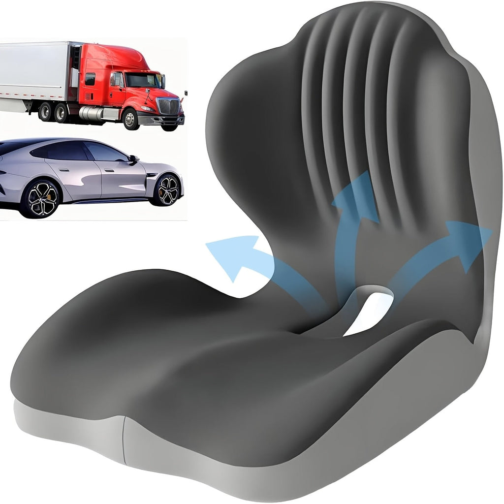 Ergonomic Memory Foam Seat Cushion with Back Support & Breathable Hollow Design – Comfortable Coccyx Cushion for Office Chair Car Seat Long Sitting Unisex