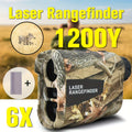Laser Rangefinder 1200 Yards 6X Magnification Rechargeable – Slope Compensation Flagpole Lock Speed & Altitude Measurement Golf & Hunting Camo Rangefinder with Unit Conversion, LA12 Model