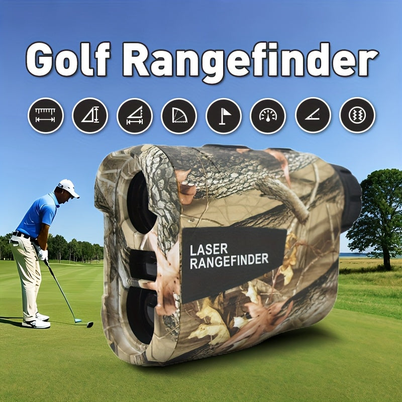 Laser Rangefinder 1200 Yards 6X Magnification Rechargeable – Slope Compensation Flagpole Lock Speed & Altitude Measurement Golf & Hunting Camo Rangefinder with Unit Conversion, LA12 Model
