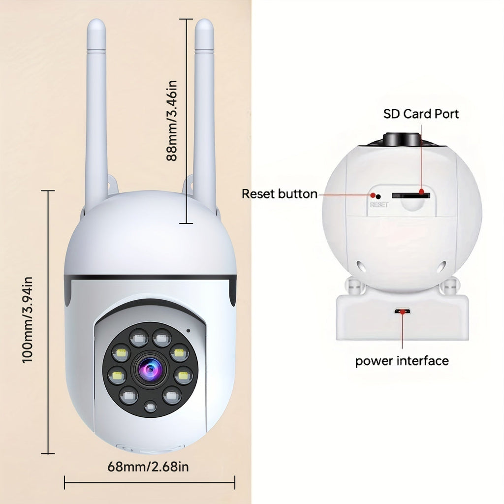 2-Pack 2K QHD WiFi Security Camera PTZ 355° Pan – Dual-Band 2.4G/5G AI Motion Detection & Tracking Color Night Vision Two-Way Audio Cloud & SD Storage Baby Pet Monitor Indoor Home Surveillance