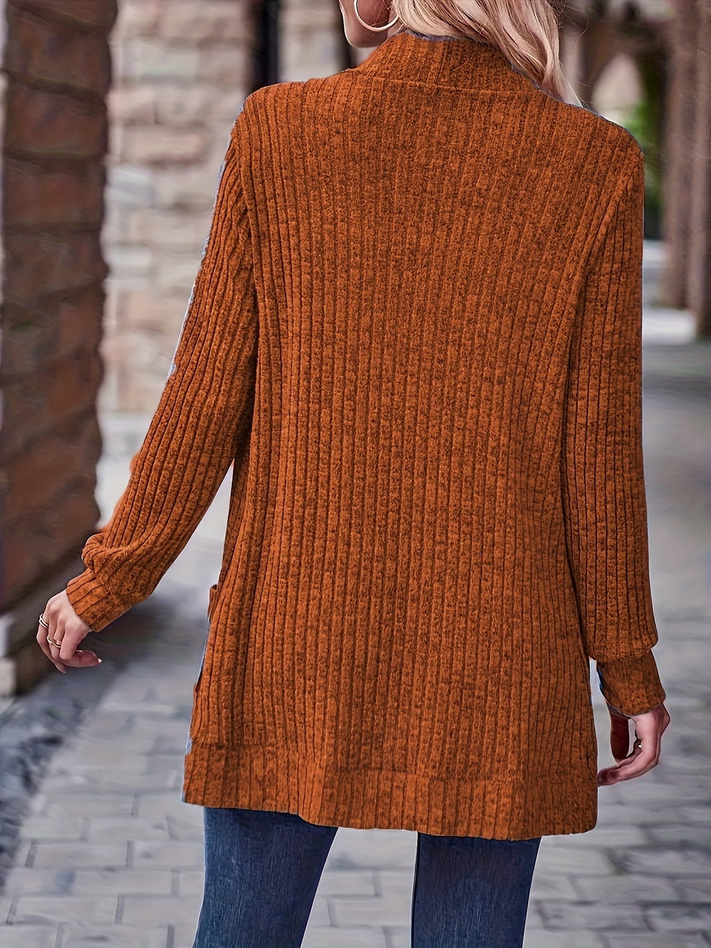 Loose Casual Long Sleeve Blouse Women Solid Color Pocket Splicing Relaxed Fit Top 10 Colors S-XXL Spring Fall Everyday