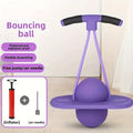 Bounce Ball with Handle for Kids & Adults – Anti-Burst High-Elasticity Fitness Hopper Ball for Indoor & Outdoor Exercise, Balance & Coordination Training, No Battery Needed | Purple, Red & Blue