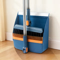 2-in-1 Broom and Dustpan Set Long Handle Foldable Non-Stick Hair Cleaning Hard Floor Sweeper Rotatable Combo for Home Living Room Bedroom Bathroom Outdoor