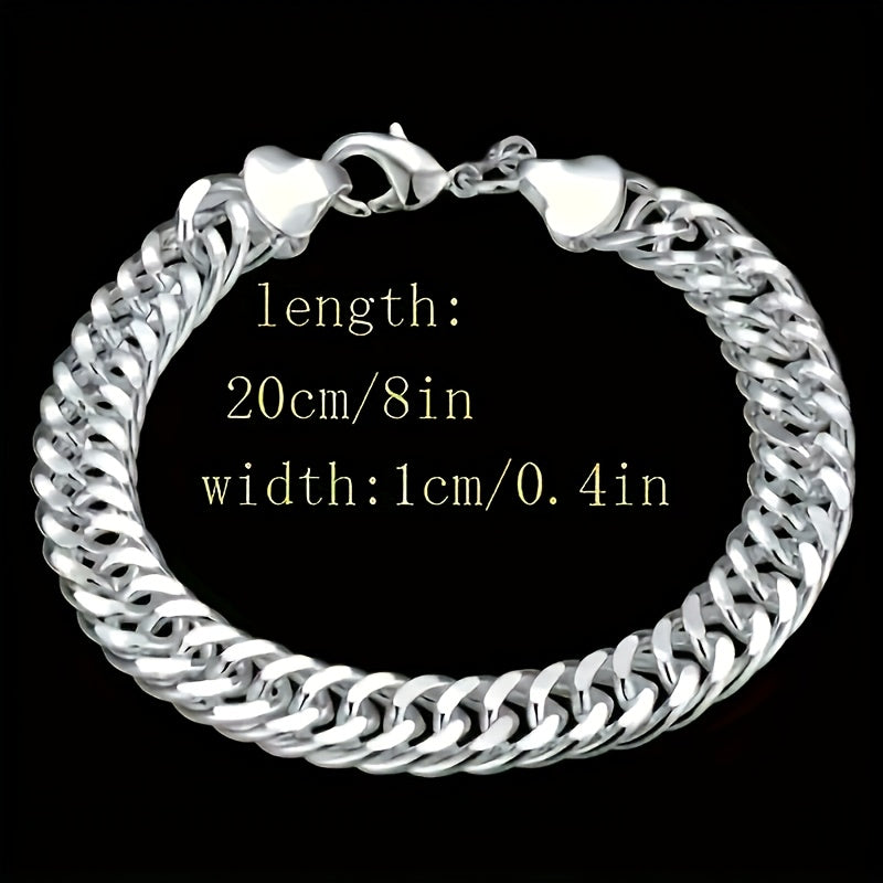 925 Sterling Silver Cuban Link Bracelet 10mm Wide for Men & Women – Tarnish-Resistant Hypoallergenic Chunky Chain, Unisex Streetwear & Boho Jewelry Gift for Weddings, Birthdays & Everyday Wear