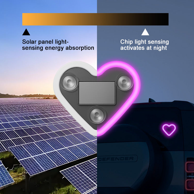 Heart & Flower Shaped Car Interior LED Neon Mood Lights USB Powered Cute Ambient Decoration for Women Girls Pink Red Blue Dashboard Window Decor Valentine's Day Birthday Gift Car Accessories | Nova Mart