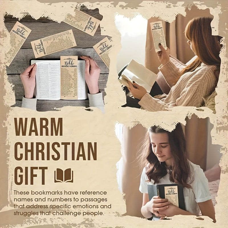 Inspirational Bible Verse Bookmarks 50 Pack – Brown Paper Scripture Bookmarks for Church Sunday School Vacation Bible School, Religious Gifts Christian Stocking Stuffers