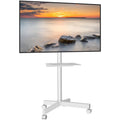 Rolling TV Stand Cart on Wheels for 23-60 Inch TVs Height Adjustable 88lb VESA 400x400 Media Shelf 360 Locking Wheels No Wall Drilling Mobile TV Mount