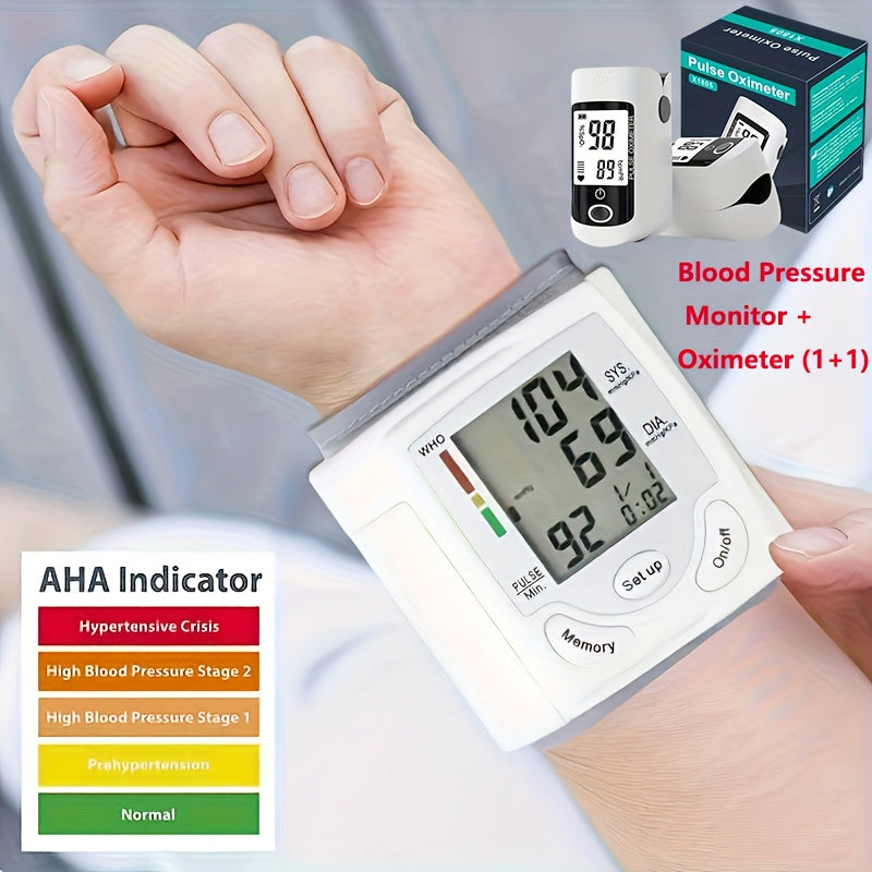 Wrist Blood Pressure Monitor Automatic Digital BP Cuff with Large LCD Display – Pulse Rate & Irregular Heartbeat Detection, Portable Home Use for Seniors & Adults, One-Button Operation