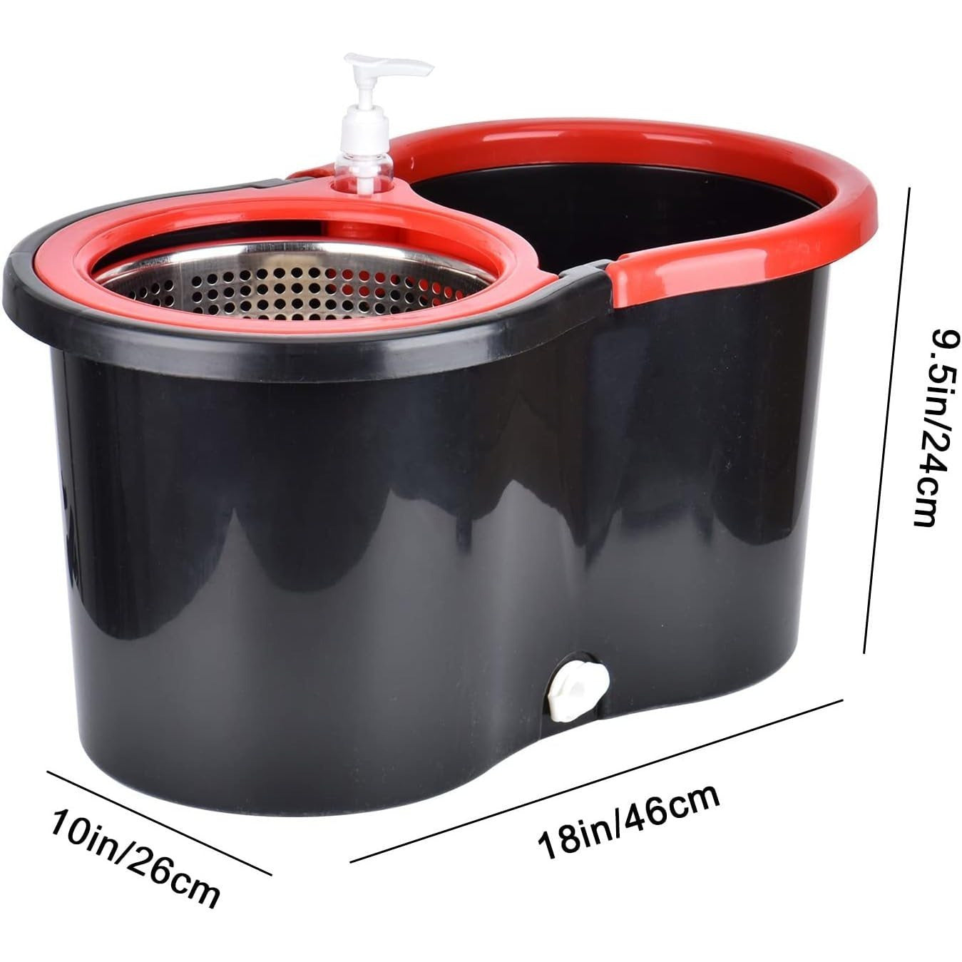 360° Spin Mop and Bucket Set with Wringer – Microfiber Mop Refills Stainless Steel Extended Handle Separate Compartment Floor Cleaning System for Hardwood Tile Laminate, Upgrade Option with 2 Refills