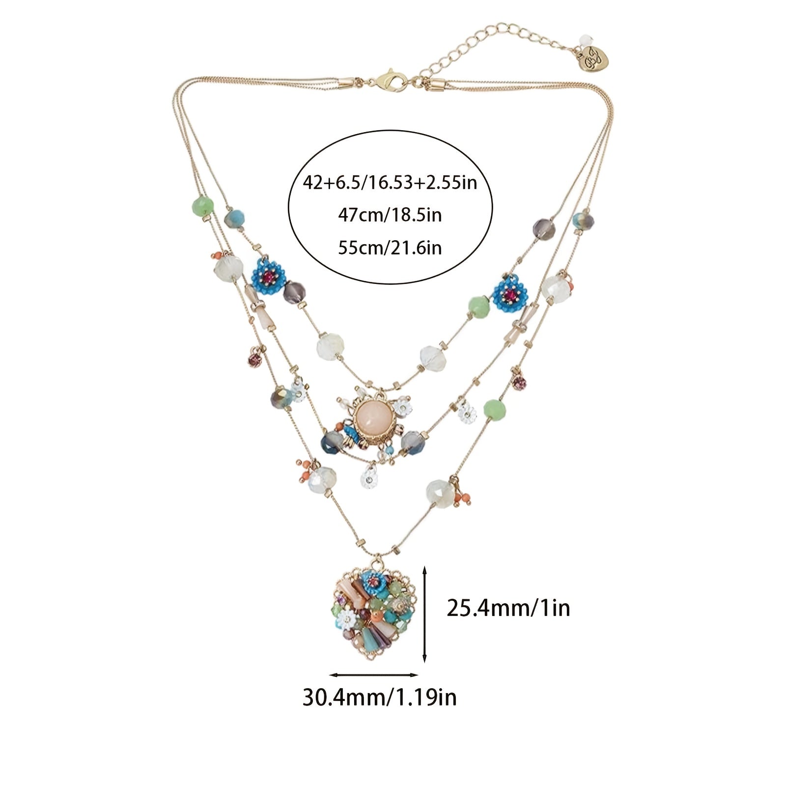 925 Sterling Silver Handmade Multi-Layer Love Beaded Necklace & Earring Set for Women – December Birthstone Jewelry, Elegant Daily & Wedding Gift with Free Gift Box