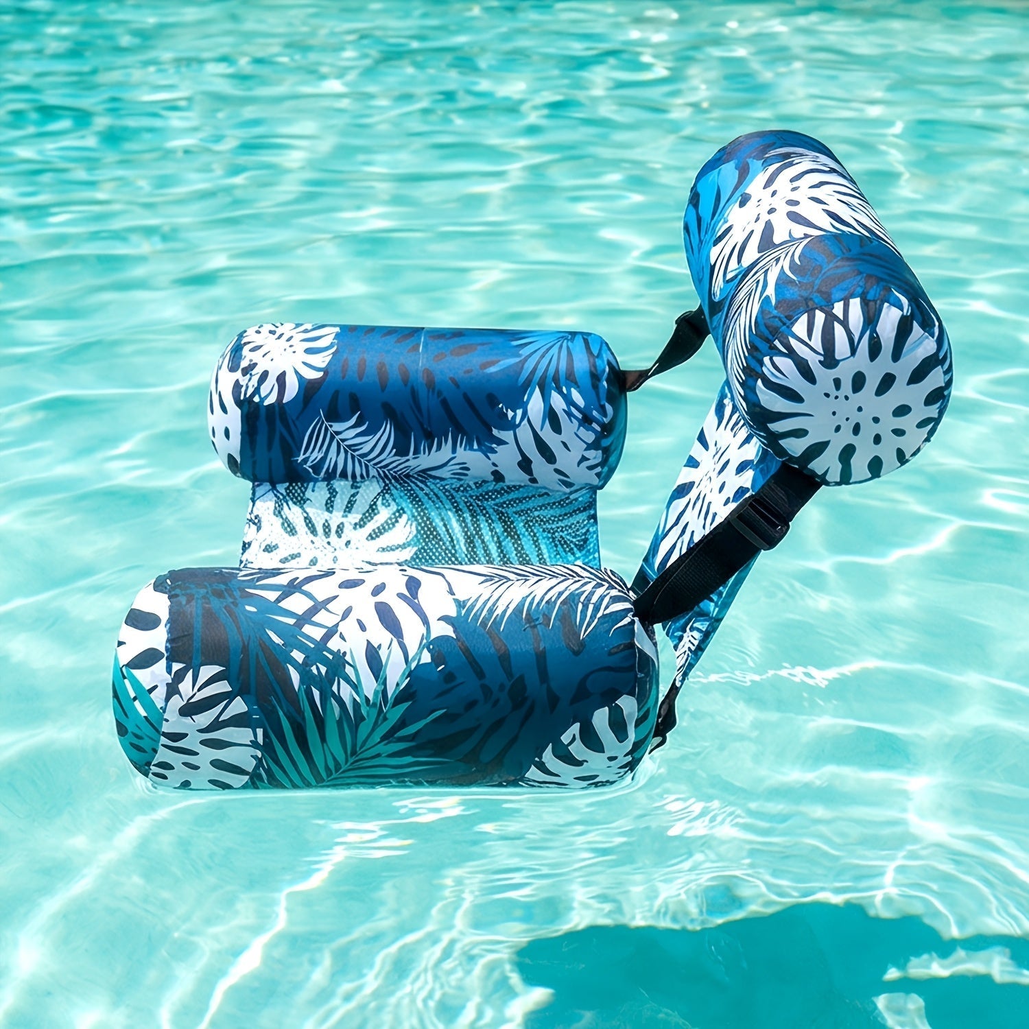Inflatable Pool Float Chair for Adults – Leaf Design Floating Lounger with Mesh Sling Seat, 1 & 2 Pack, Portable Summer Float for Pool Beach Lake Party, 30x16x24 Inch