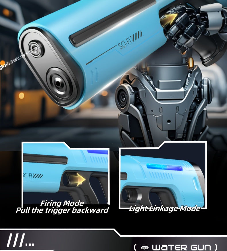 Electric Water Gun with LED Pulse Light & Auto-Fill – 40ft Long Range Rapid-Fire Squirt Gun, USB Rechargeable 240-Shot Tank, Water Blaster for Kids & Adults Pool Beach Backyard